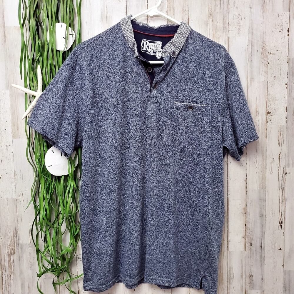 Retrofit Polo Short Sleeve Top Blue Large